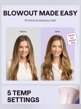 WAVYTALK Pink thermal Brush with LED Display